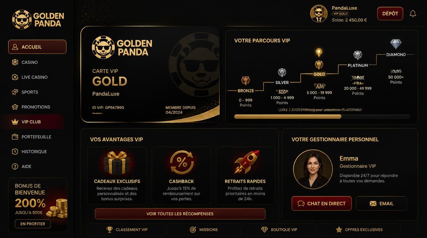 Image valorisant le programme VIP avec paliers, récompenses et prestige
