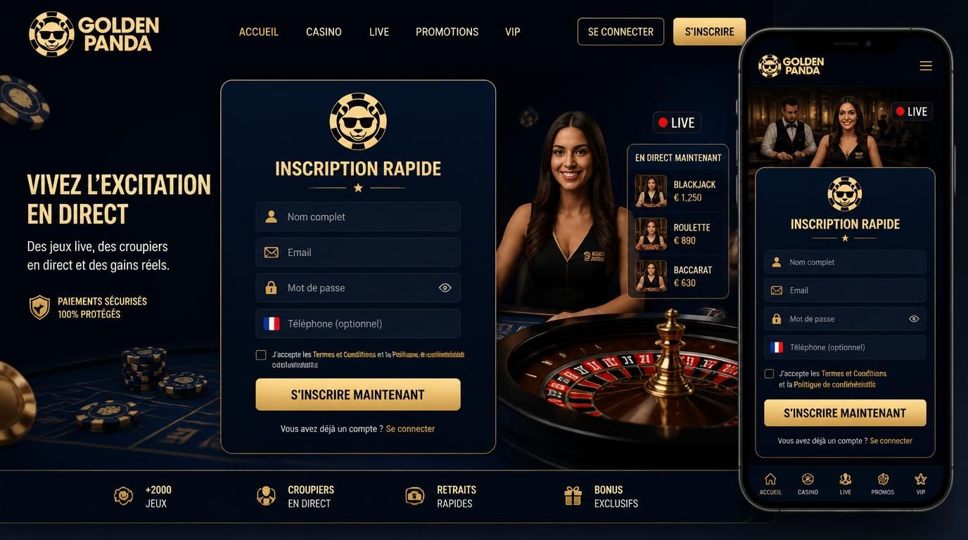 Formulaire simplifié avec inscription rapide visibles sur mobile et desktop